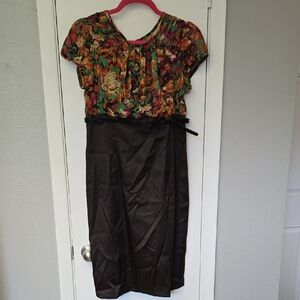 Alyx Red and Orange Sheath Dress with Flutter Sleeves